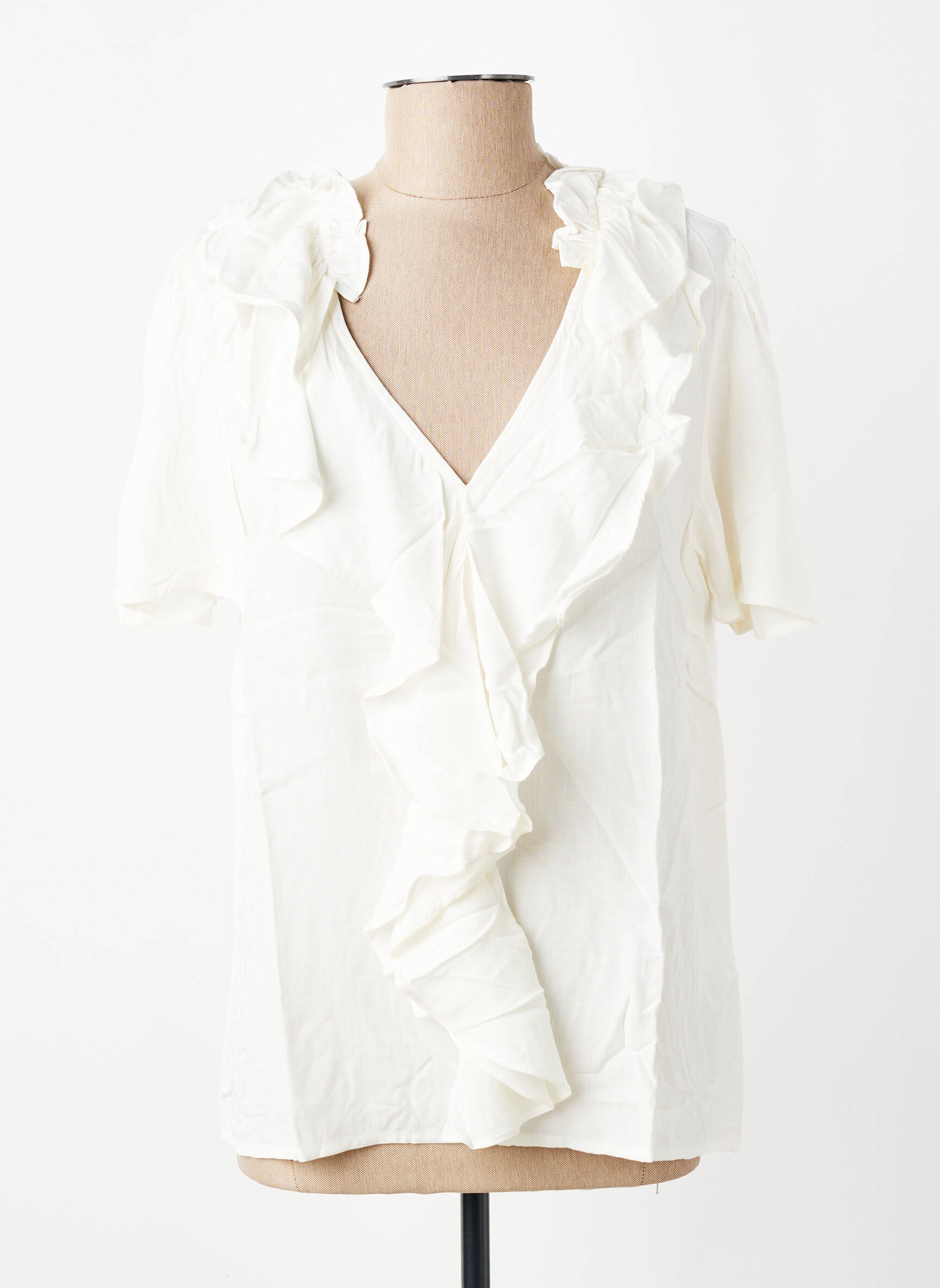 Top manches courtes manches courtes blanc KAFFE femme