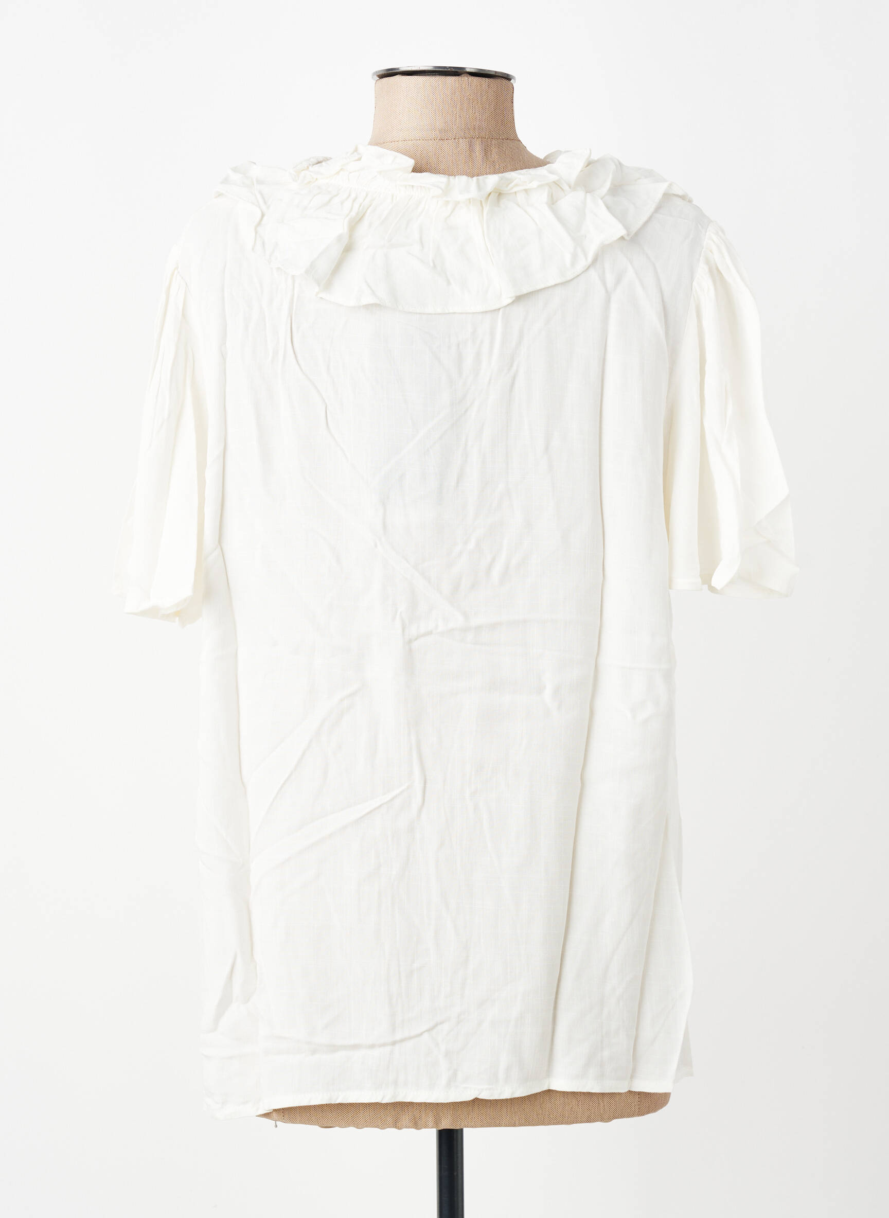 Top manches courtes manches courtes blanc KAFFE femme
