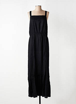 Robe longue coupe fluide fines bretelles noir KAFFE femme