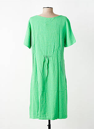 Robe mi-longue coupe fluide manches courtes vert KAFFE femme