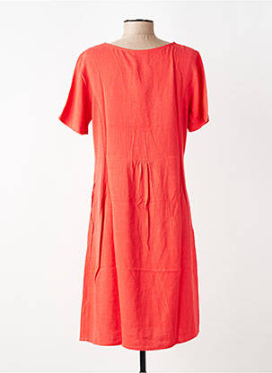 Robe mi-longue coupe fluide manches courtes rouge KAFFE femme