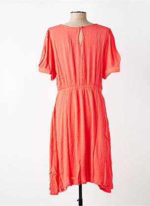 Robe mi-longue coupe fluide manches courtes orange KAFFE femme
