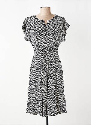 Robe mi-longue coupe fluide manches courtes noir KAFFE femme