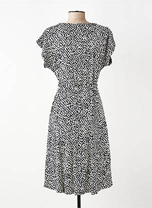 Robe mi-longue coupe fluide manches courtes noir KAFFE femme