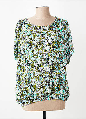 Top coupe fluide manches courtes bleu KAFFE femme