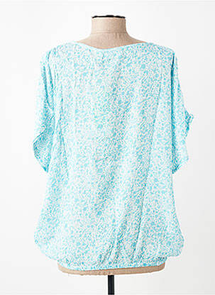 Top tissage crêpe manches courtes bleu KAFFE femme
