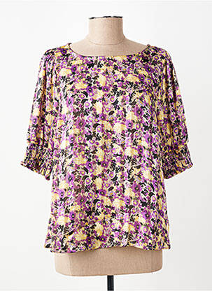 Blouse imprimé fleurs manches 3/4 violet KAFFE femme
