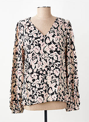 Blouse tissage popeline manches longues noir C'EST BEAU LA VIE femme