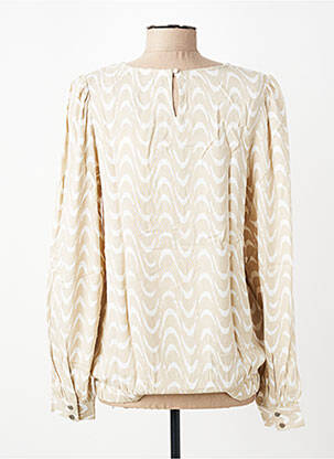 Blouse tissage popeline manches longues beige KAFFE femme