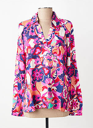 Blouse tissage popeline manches longues rose C'EST BEAU LA VIE femme