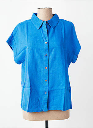 Chemisier manches courtes manches courtes bleu LILY & ME femme