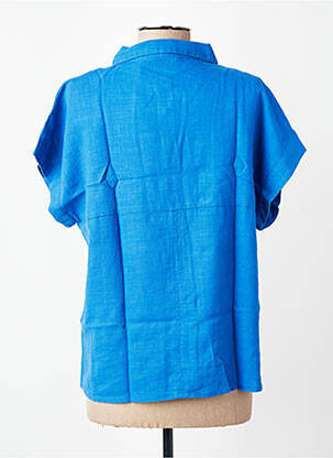 Chemisier manches courtes manches courtes bleu LILY & ME femme