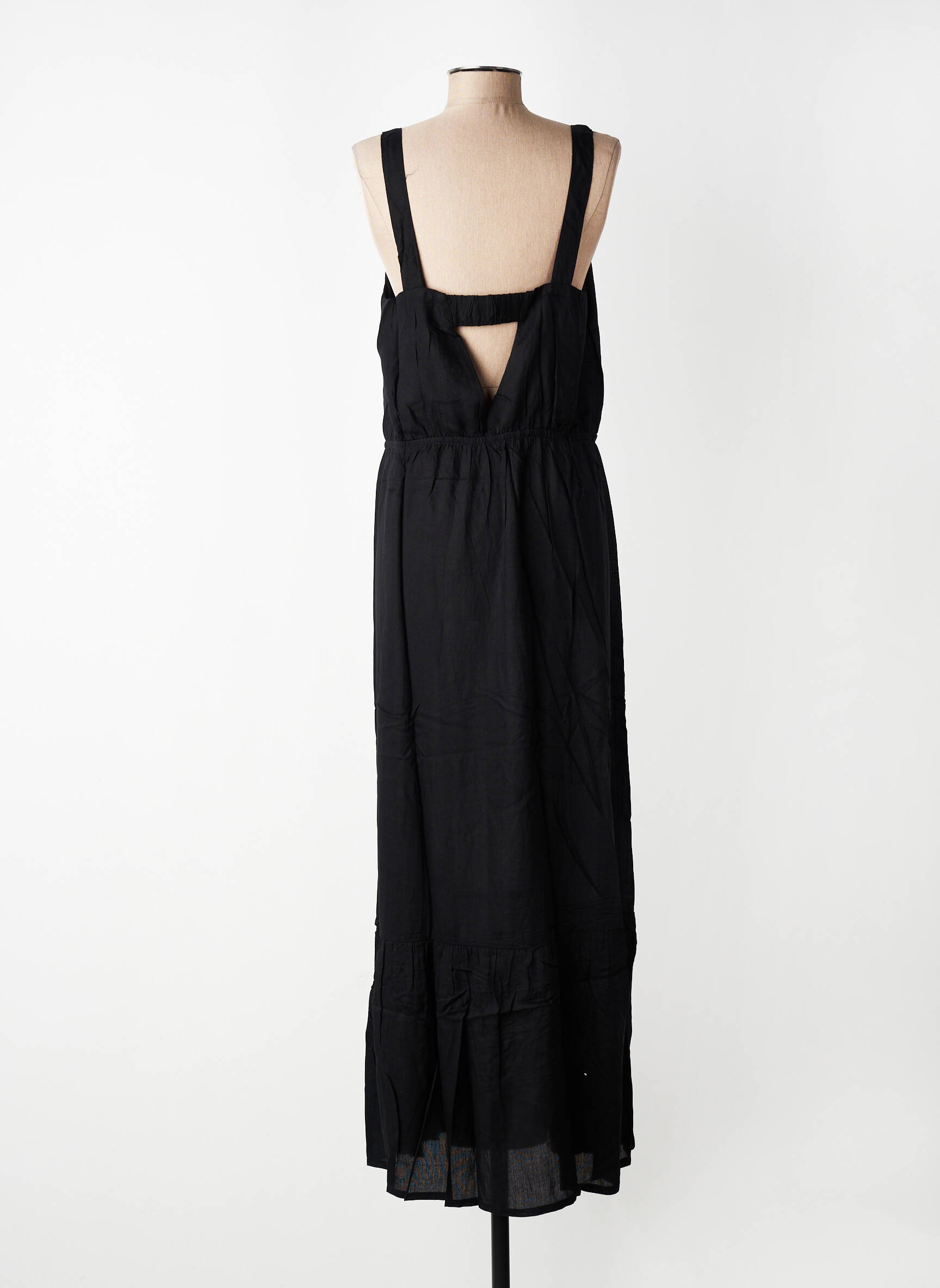 Robe longue fines bretelles fines bretelles noir KAFFE femme