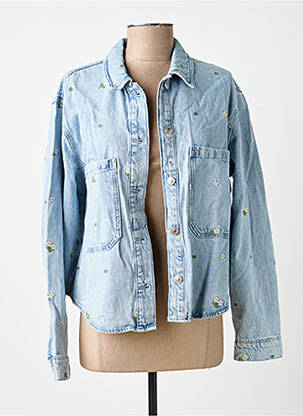 Veste casual poignets boutonnés avec fente bleu ONLY femme