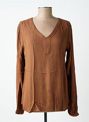 Top manches longues manches longues marron KAFFE femme