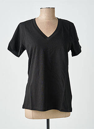 T-shirt coupe droite manches courtes noir KAFFE femme