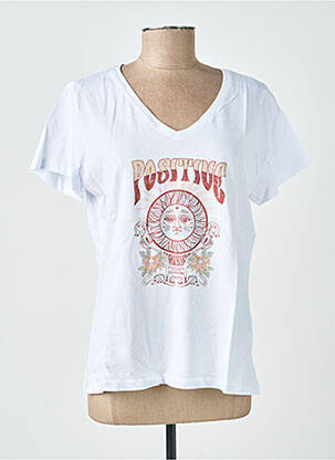 T-shirt imprimé fantaisie manches courtes blanc PIECES femme