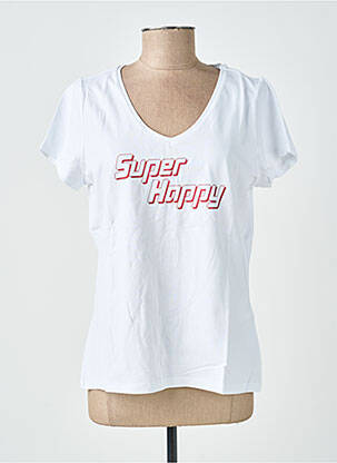 T-shirt imprimé fantaisie manches courtes blanc PIECES femme