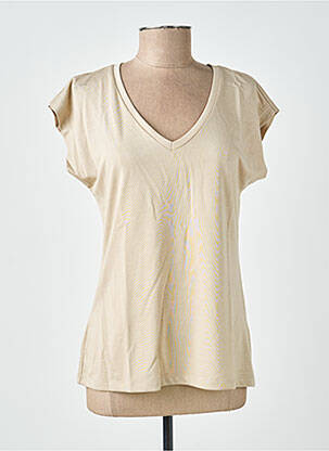 T-shirt coupe droite sans manche beige KAFFE femme