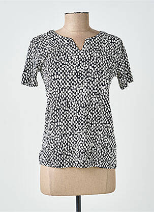 Top imprimé fantaisie manches courtes noir KAFFE femme