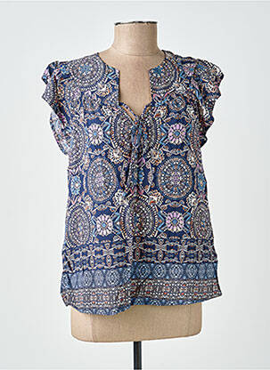 Top imprimé fantaisie manches courtes bleu MOLLY BRACKEN femme