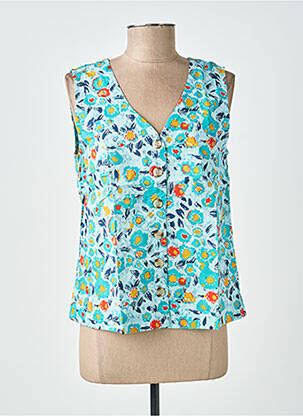 Blouse imprimé fantaisie sans manche vert LILY & ME femme