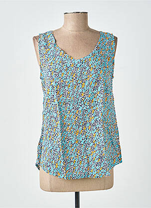 Blouse imprimé fantaisie sans manche bleu LILY & ME femme