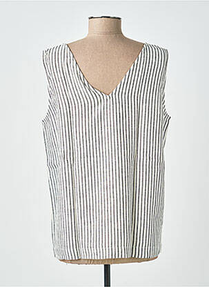Top col v sans manche gris KAFFE femme