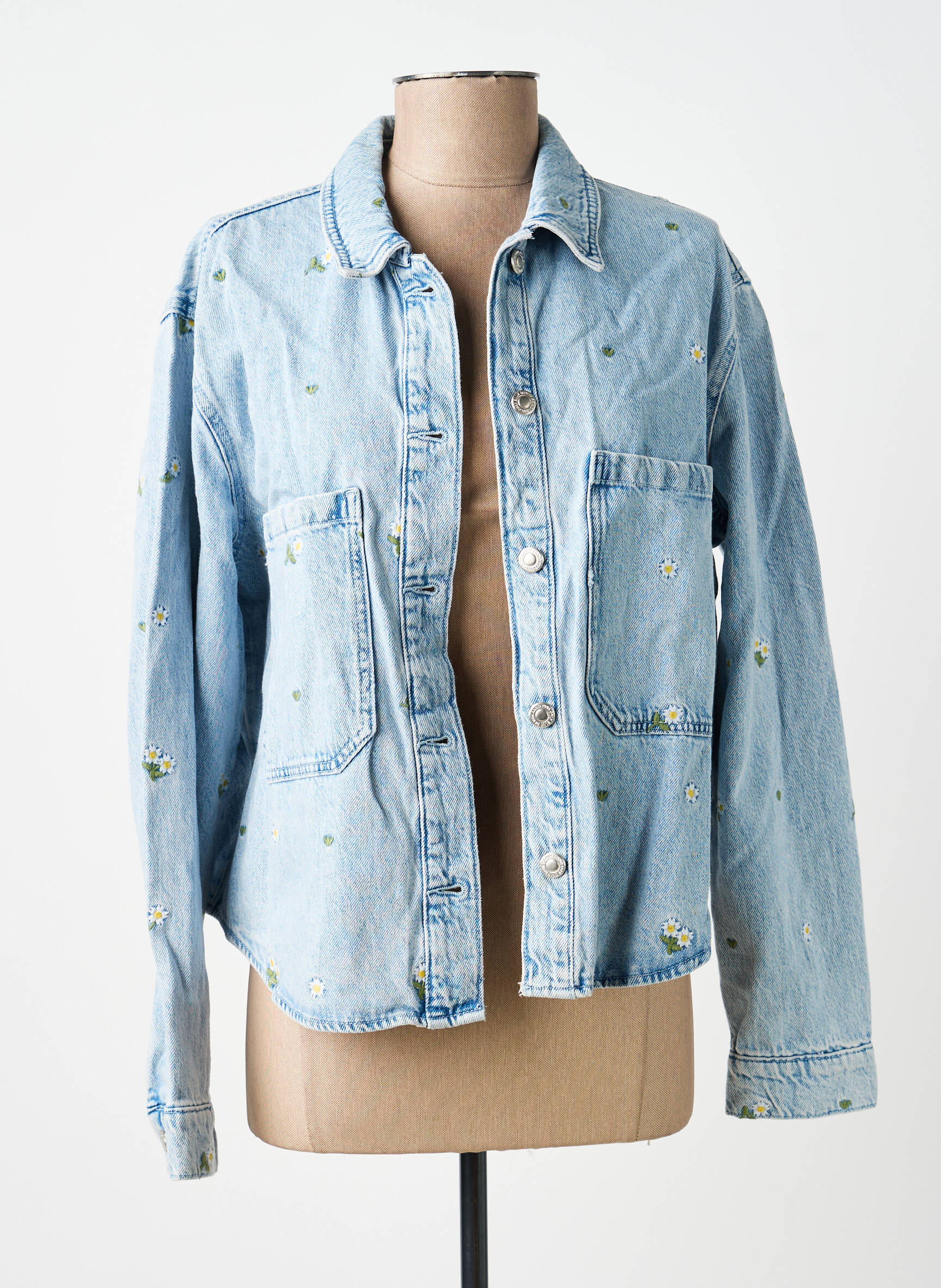 Veste casual poignets boutonnés avec fente bleu ONLY femme