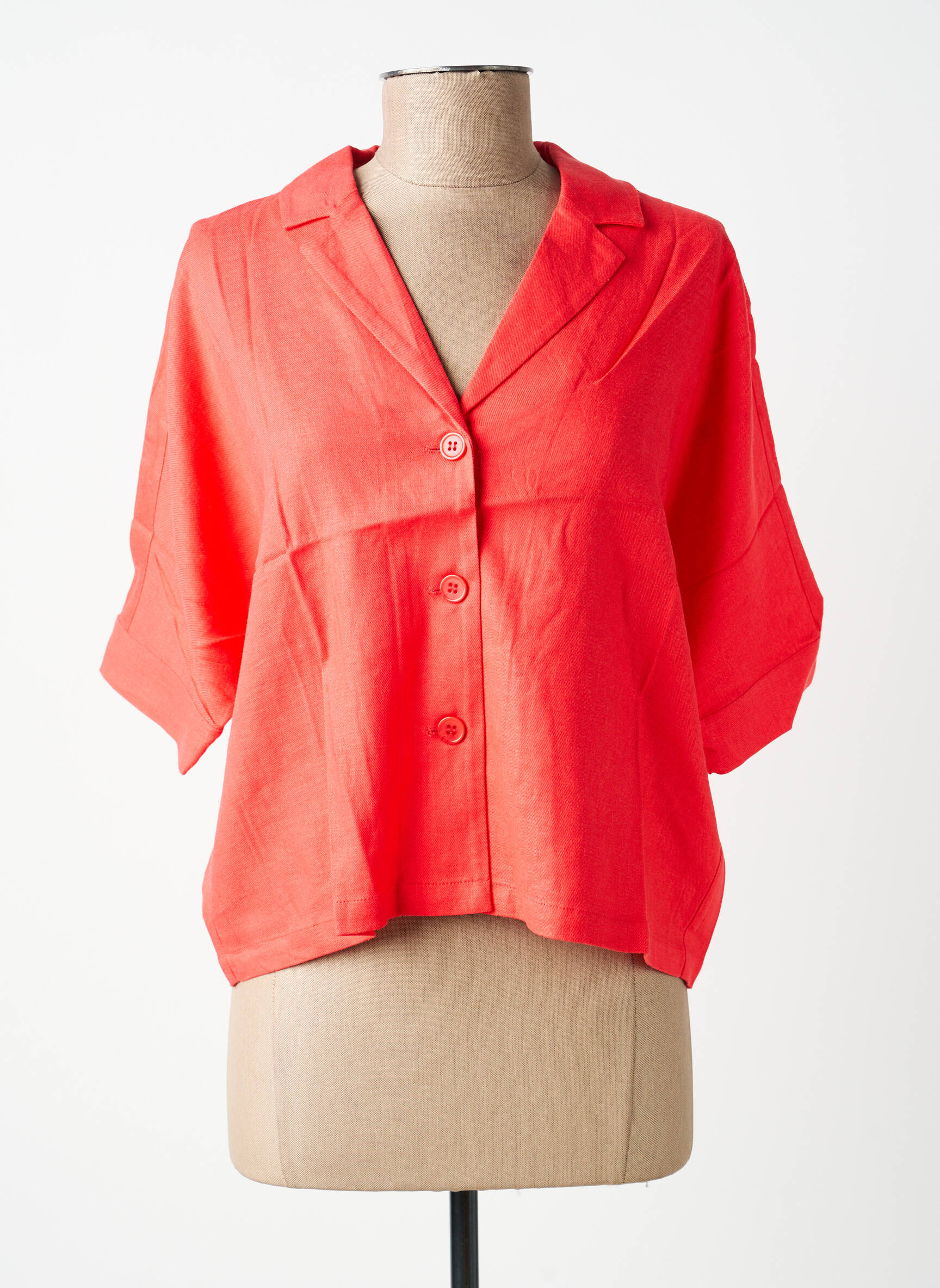 Blouse coupe fluide manches courtes rouge ZILCH femme