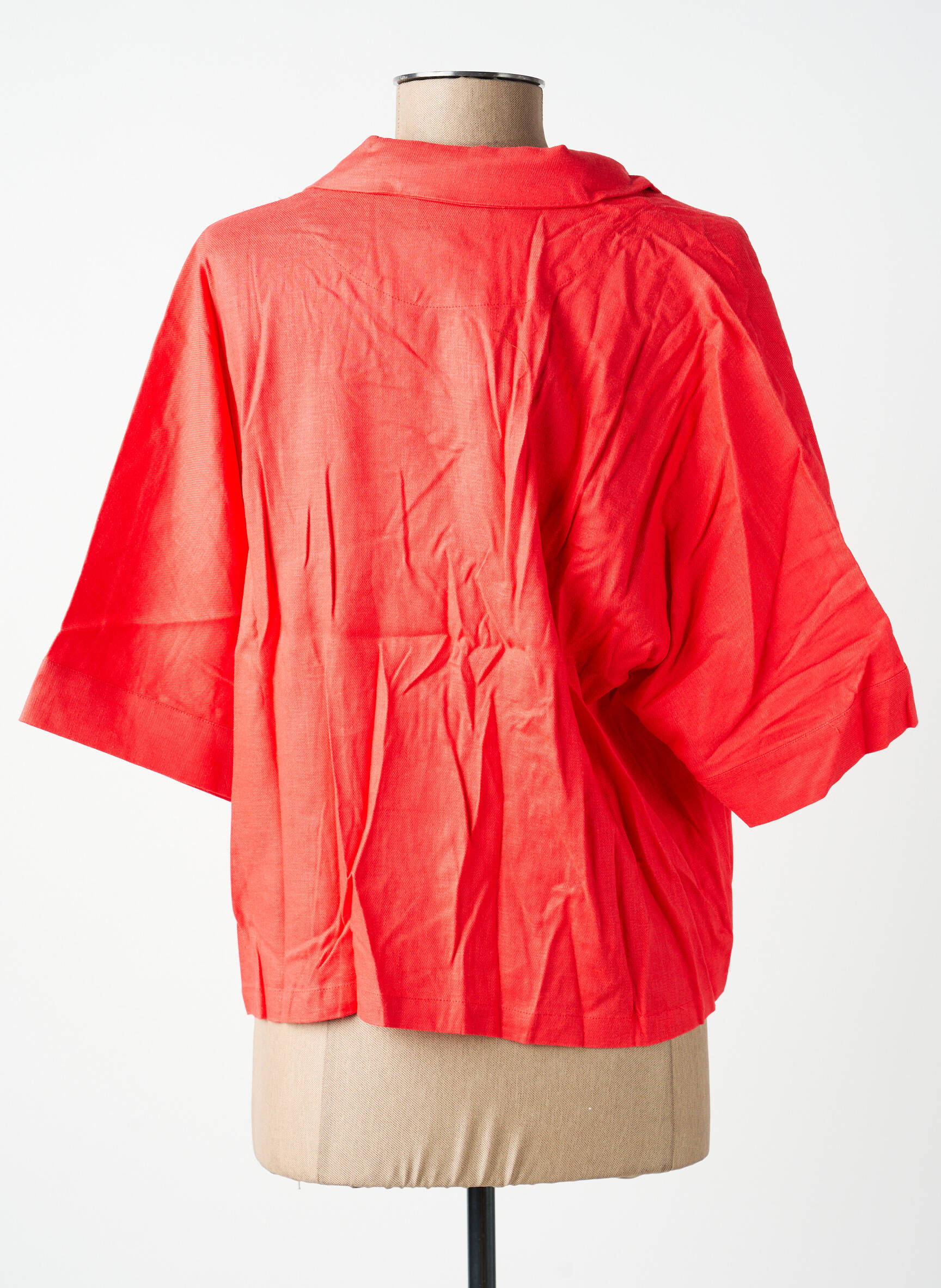 Blouse coupe fluide manches courtes rouge ZILCH femme