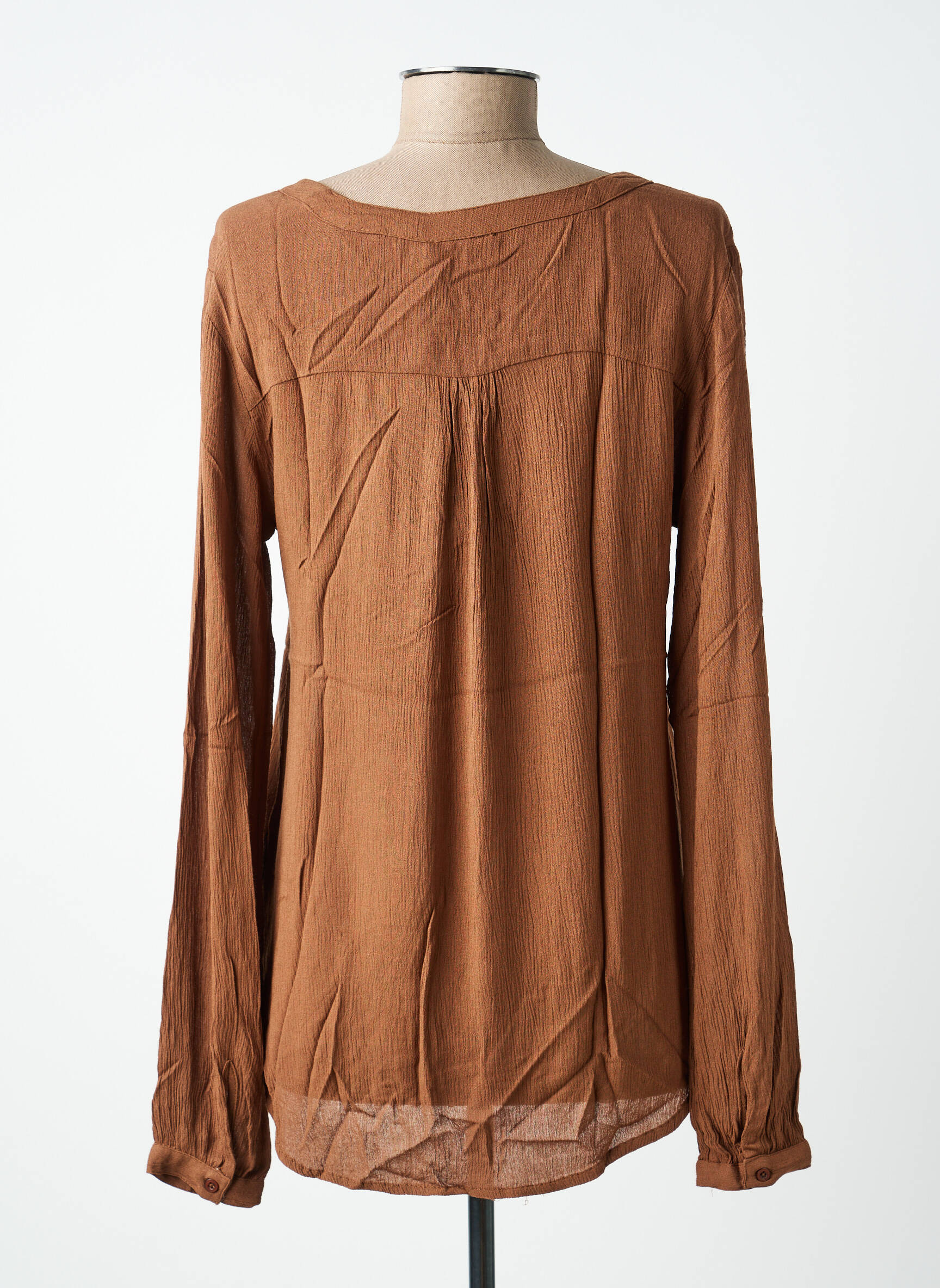 Top manches longues manches longues marron KAFFE femme