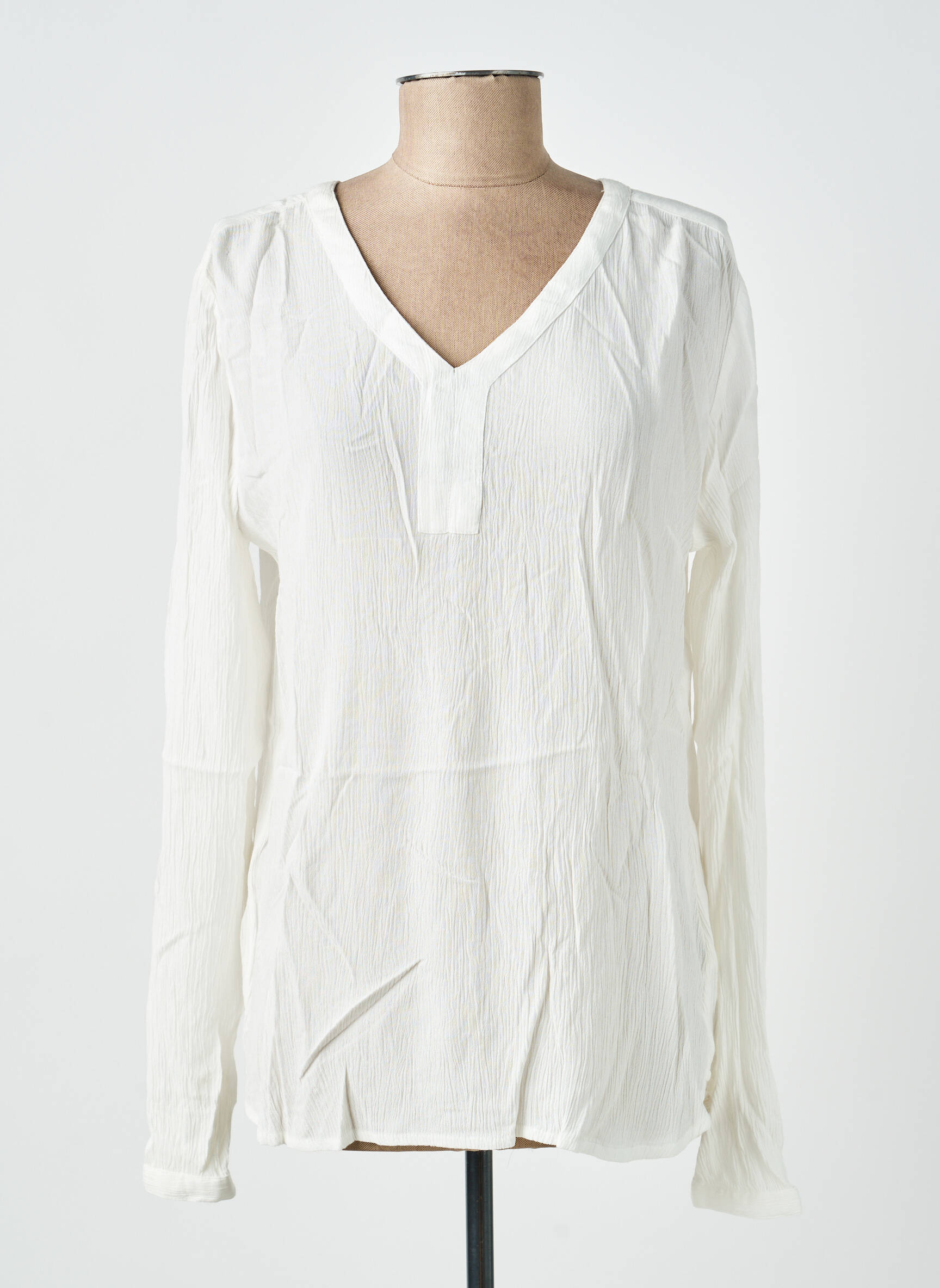 Top manches longues manches longues blanc KAFFE femme