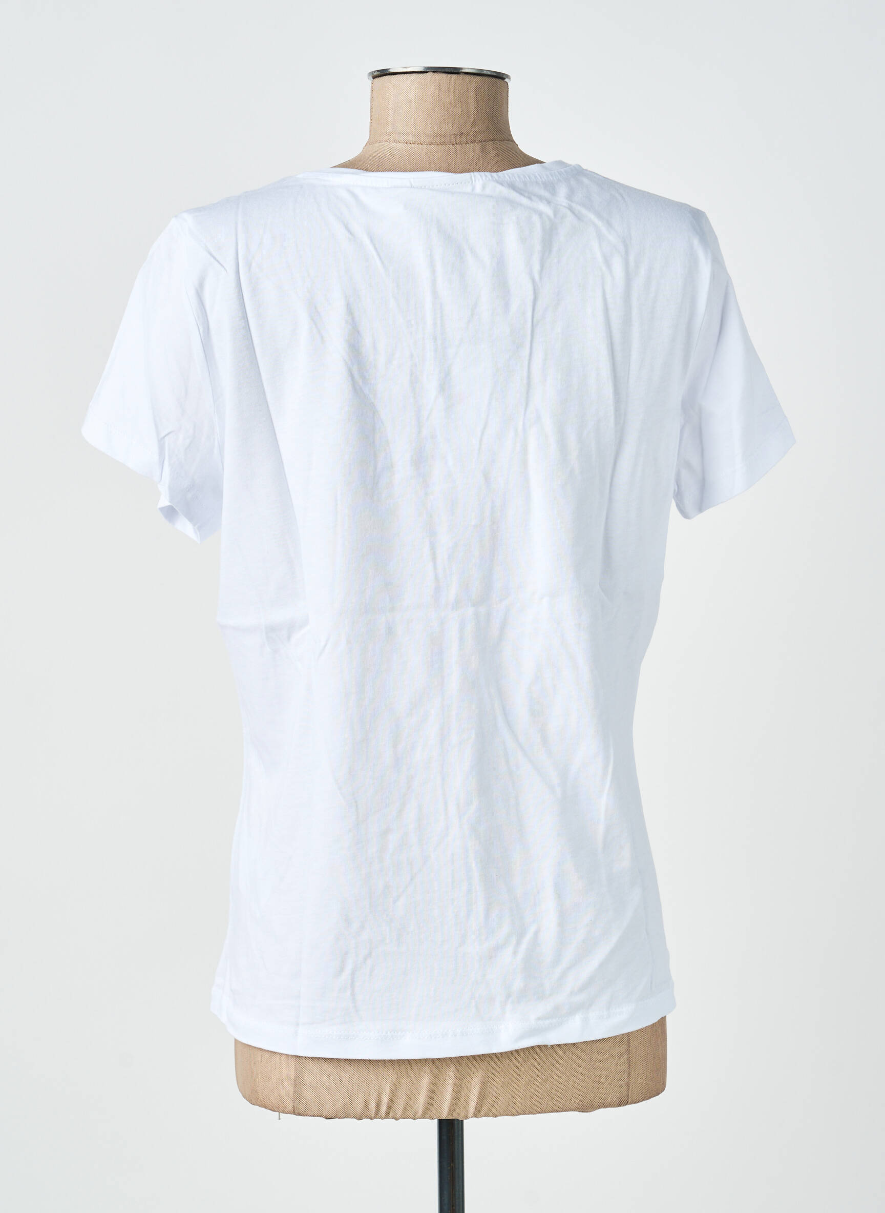 T-shirt imprimé fantaisie manches courtes blanc PIECES femme
