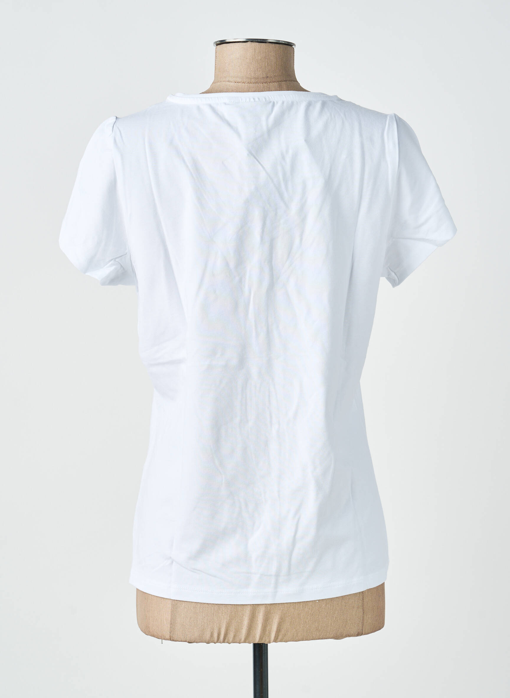 T-shirt imprimé fantaisie manches courtes blanc PIECES femme