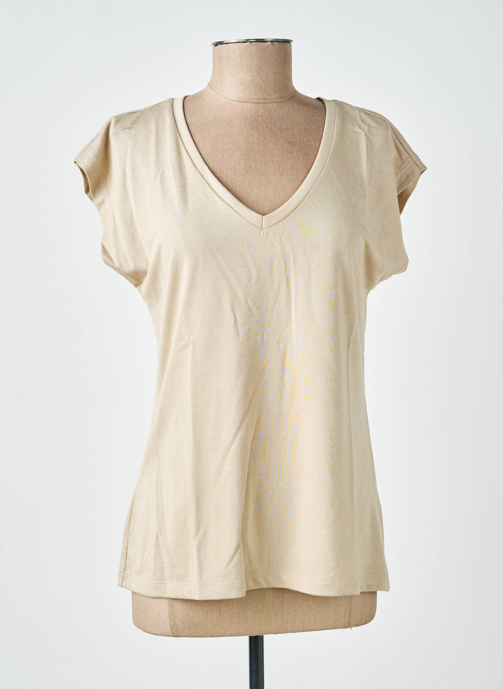 T-shirt coupe droite sans manche beige KAFFE femme