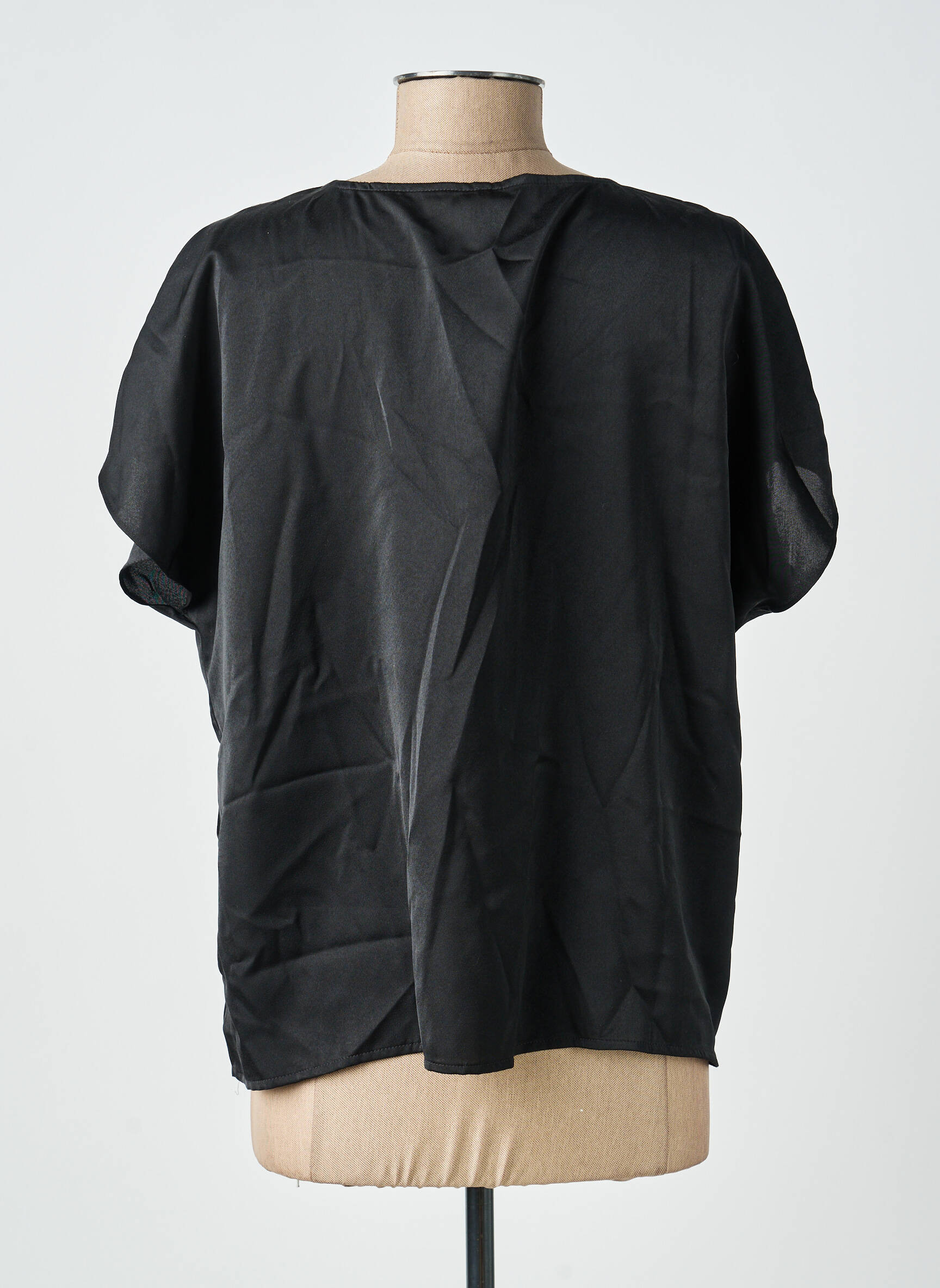 Blouse col v manches courtes noir TIFFOSI femme