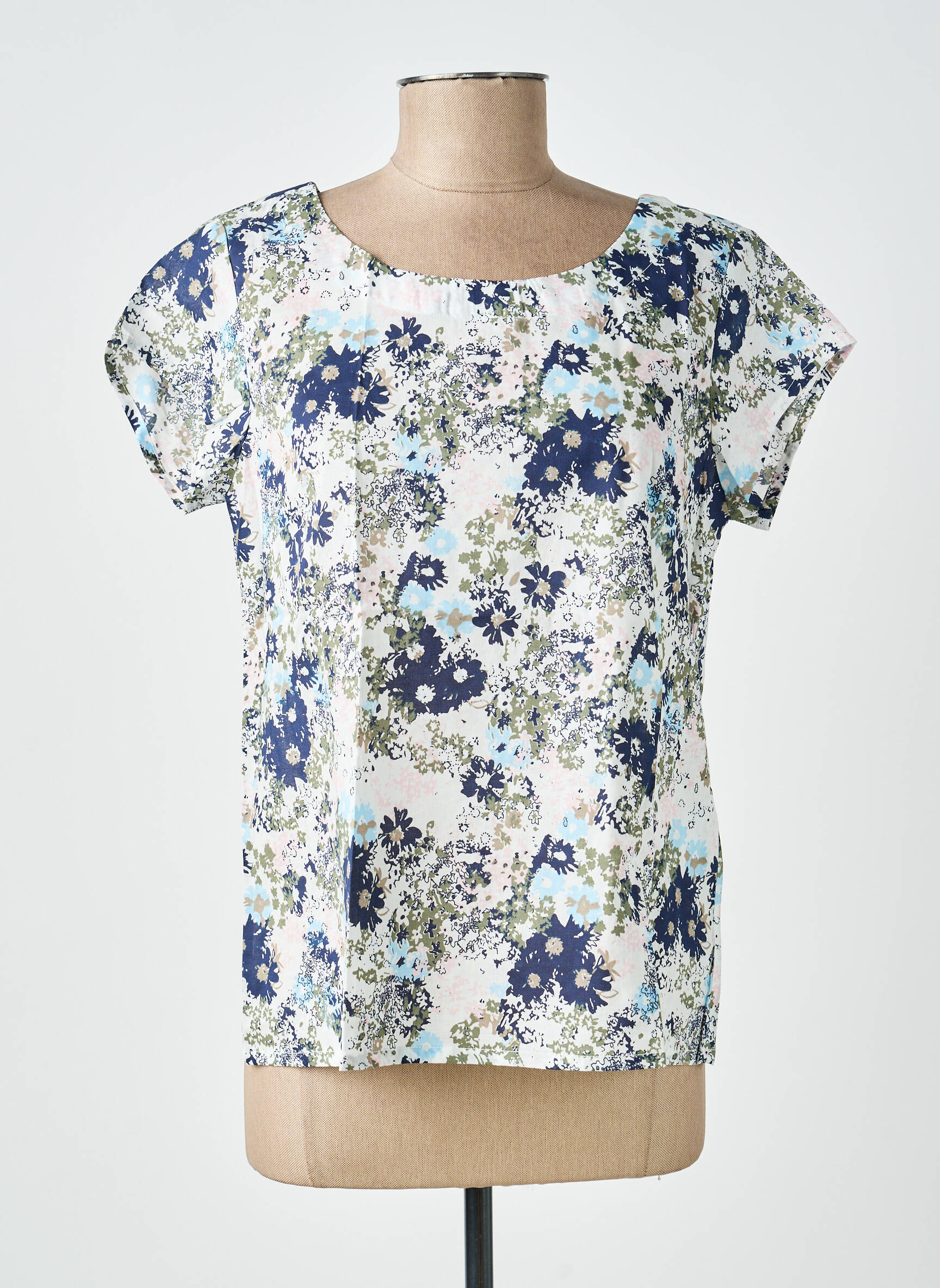 Top stretch manches courtes bleu LILY & ME femme