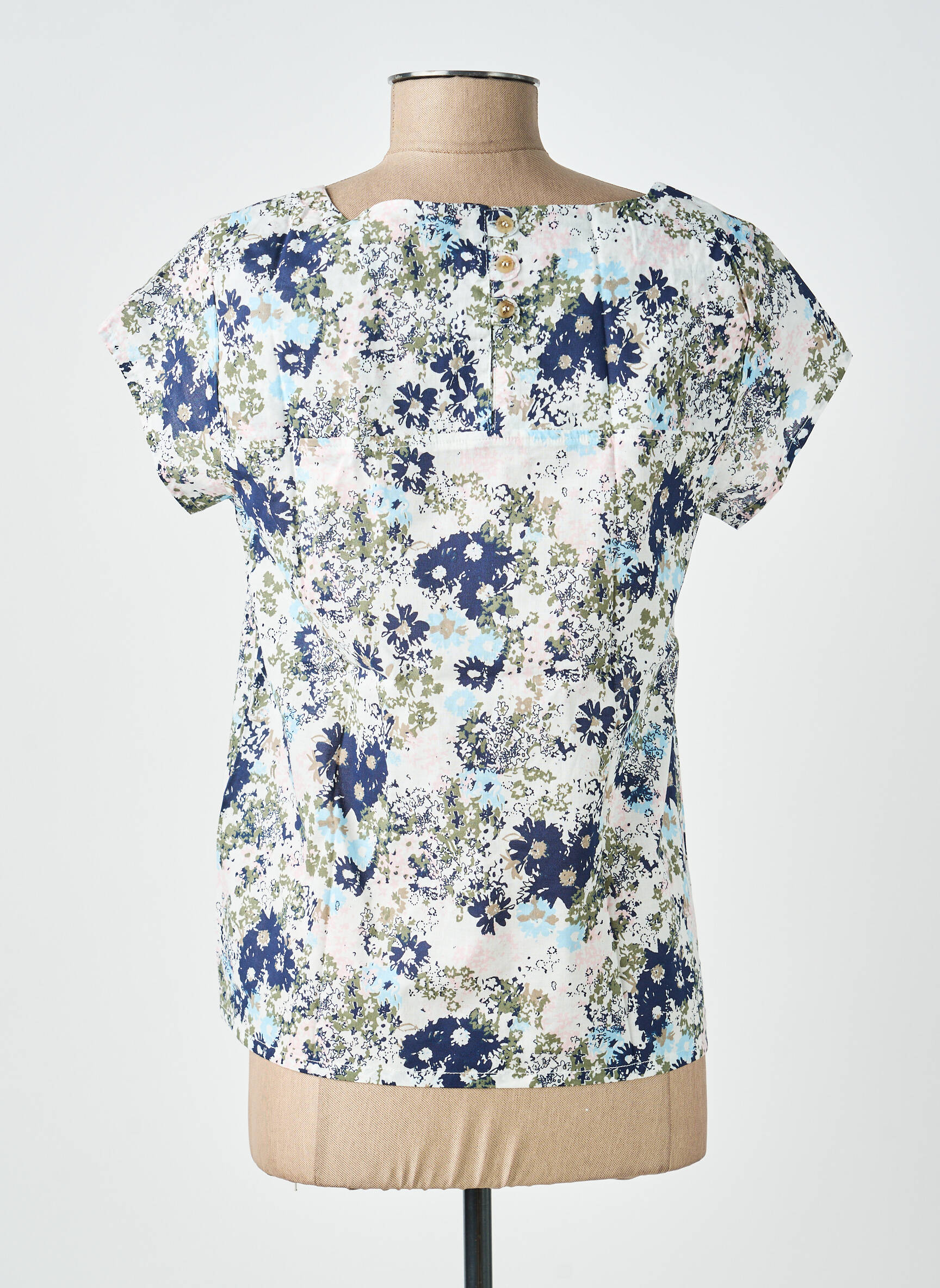Top stretch manches courtes bleu LILY & ME femme