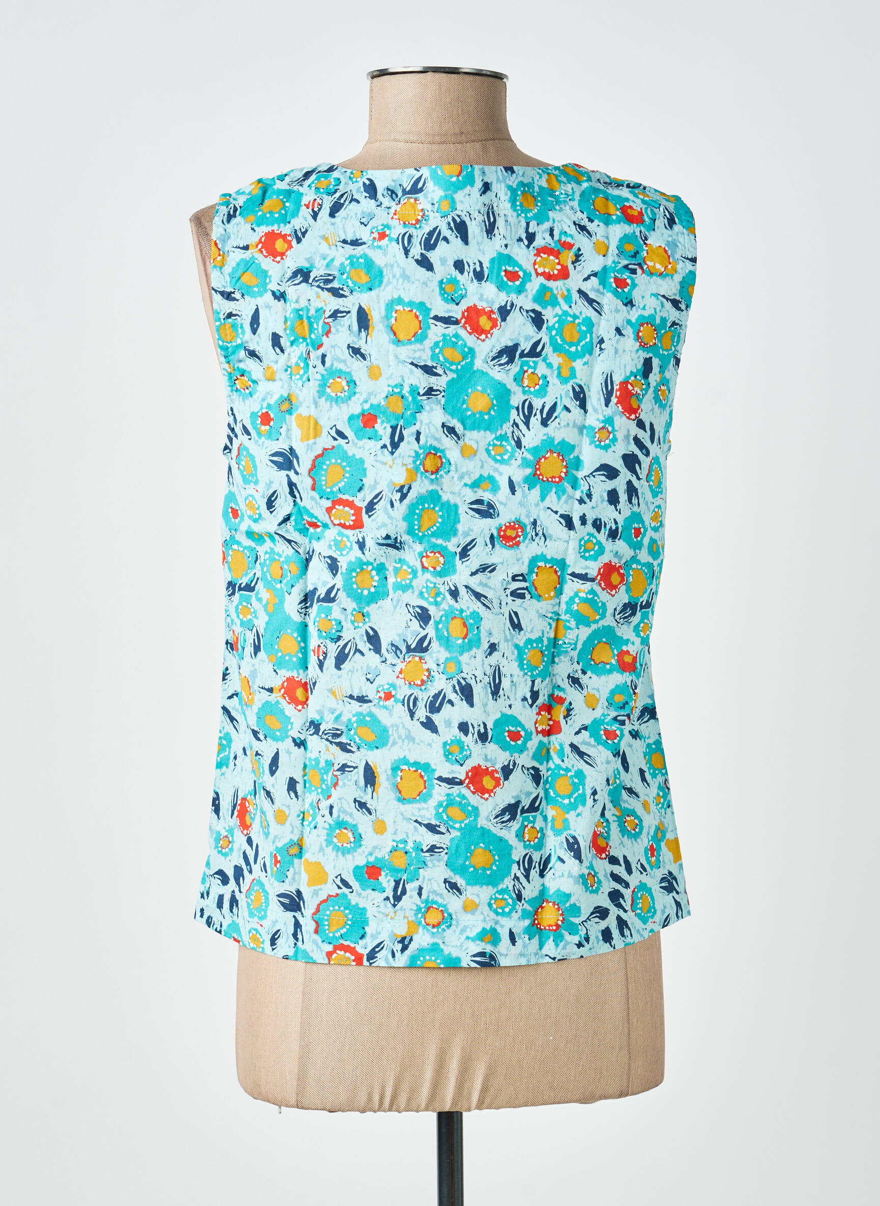 Blouse imprimé fantaisie sans manche vert LILY & ME femme