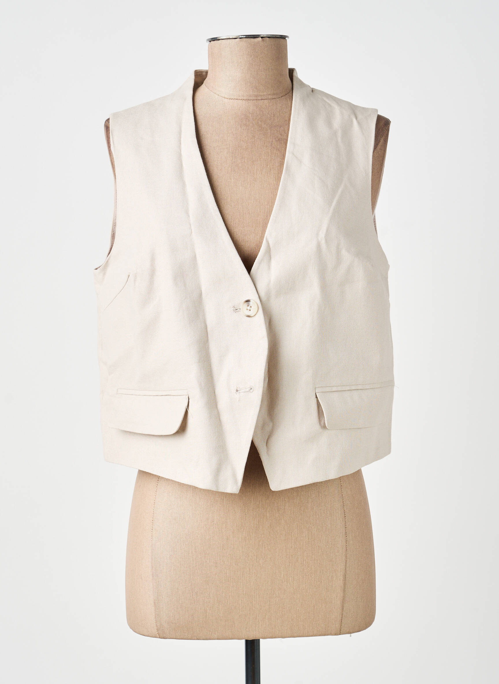 Blazer coupe cintrée beige PIECES femme