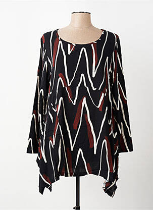 Tunique manches longues tissage crêpe noir G!OZE femme