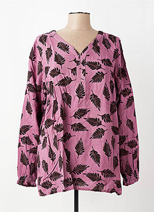 Tunique manches longues tissage crêpe violet ZHENZI femme