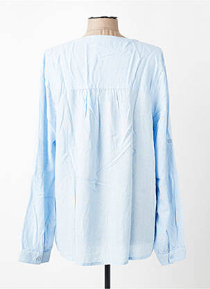 Blouse poignets boutonnés avec fente manches longues bleu KAFFE femme