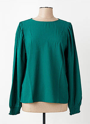 Top col rond manches longues vert KAFFE femme