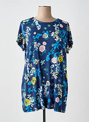 Tunique manches courtes col rond bleu LILY & ME femme