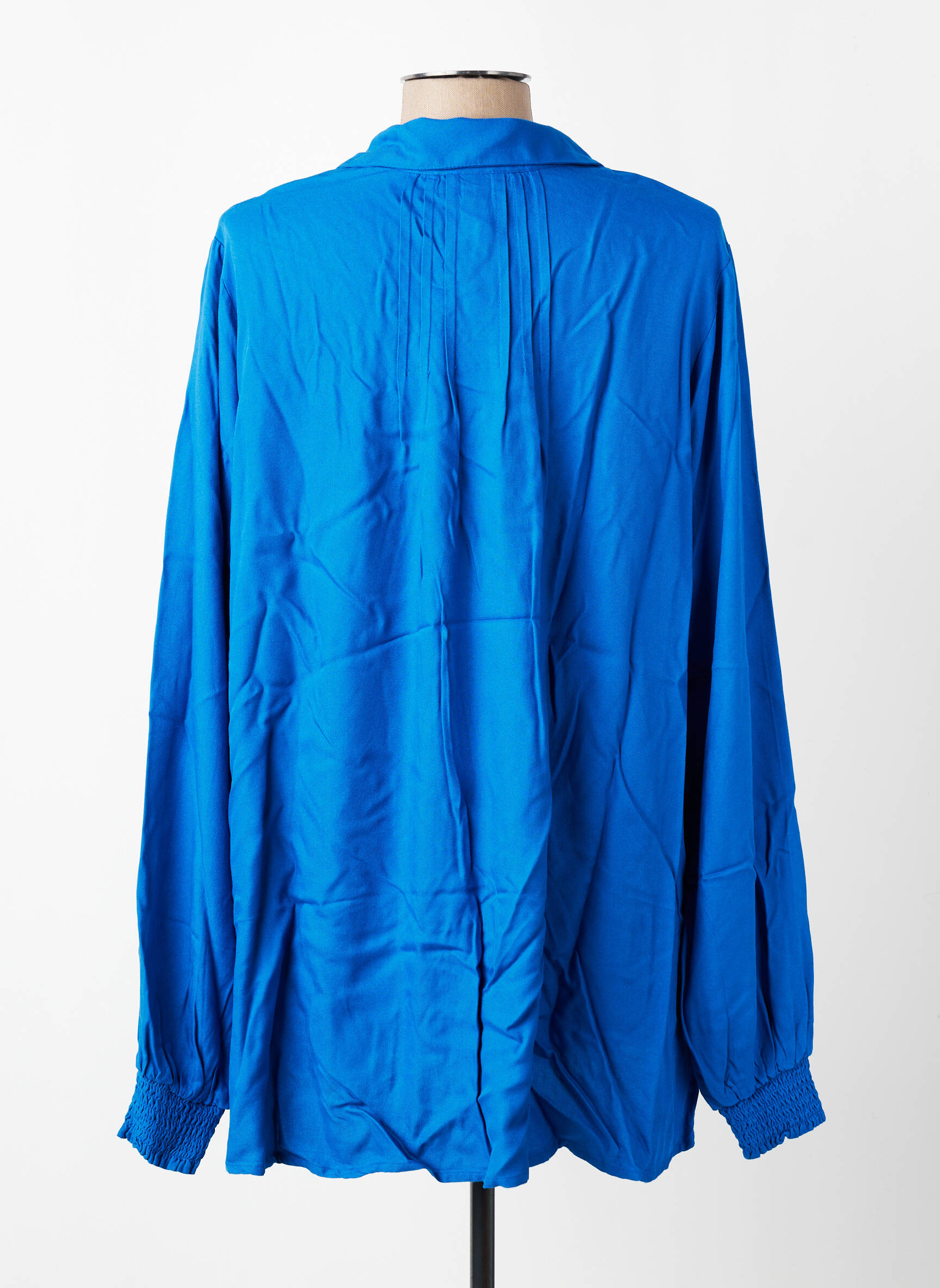 Tunique manches longues col v bleu ZHENZI femme
