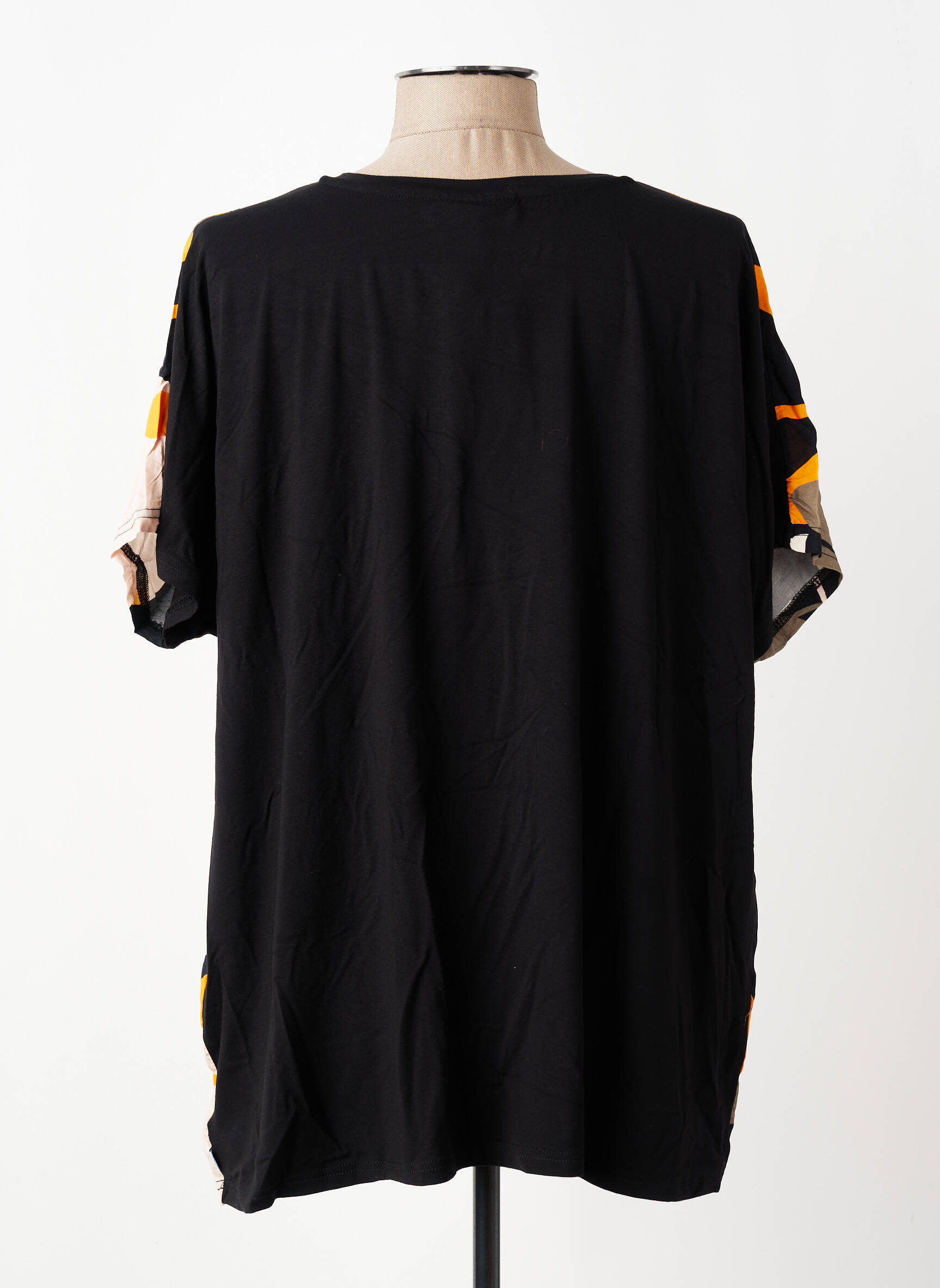 Top stretch manches courtes jaune ZHENZI femme
