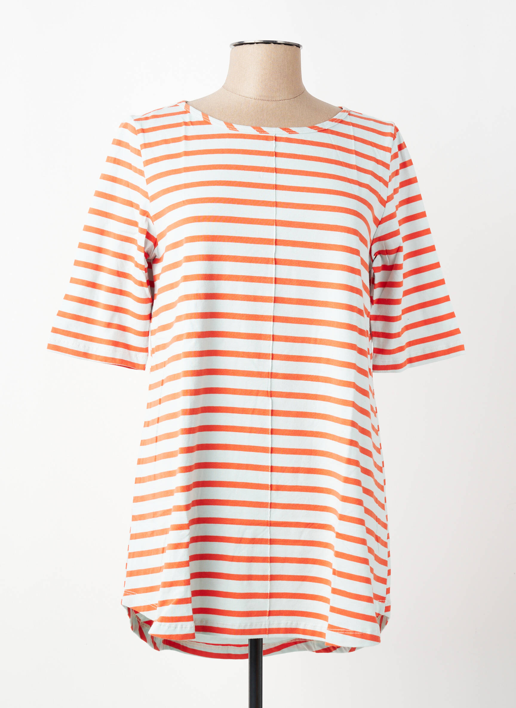 Tunique manches courtes tissage jersey orange LILY & ME femme