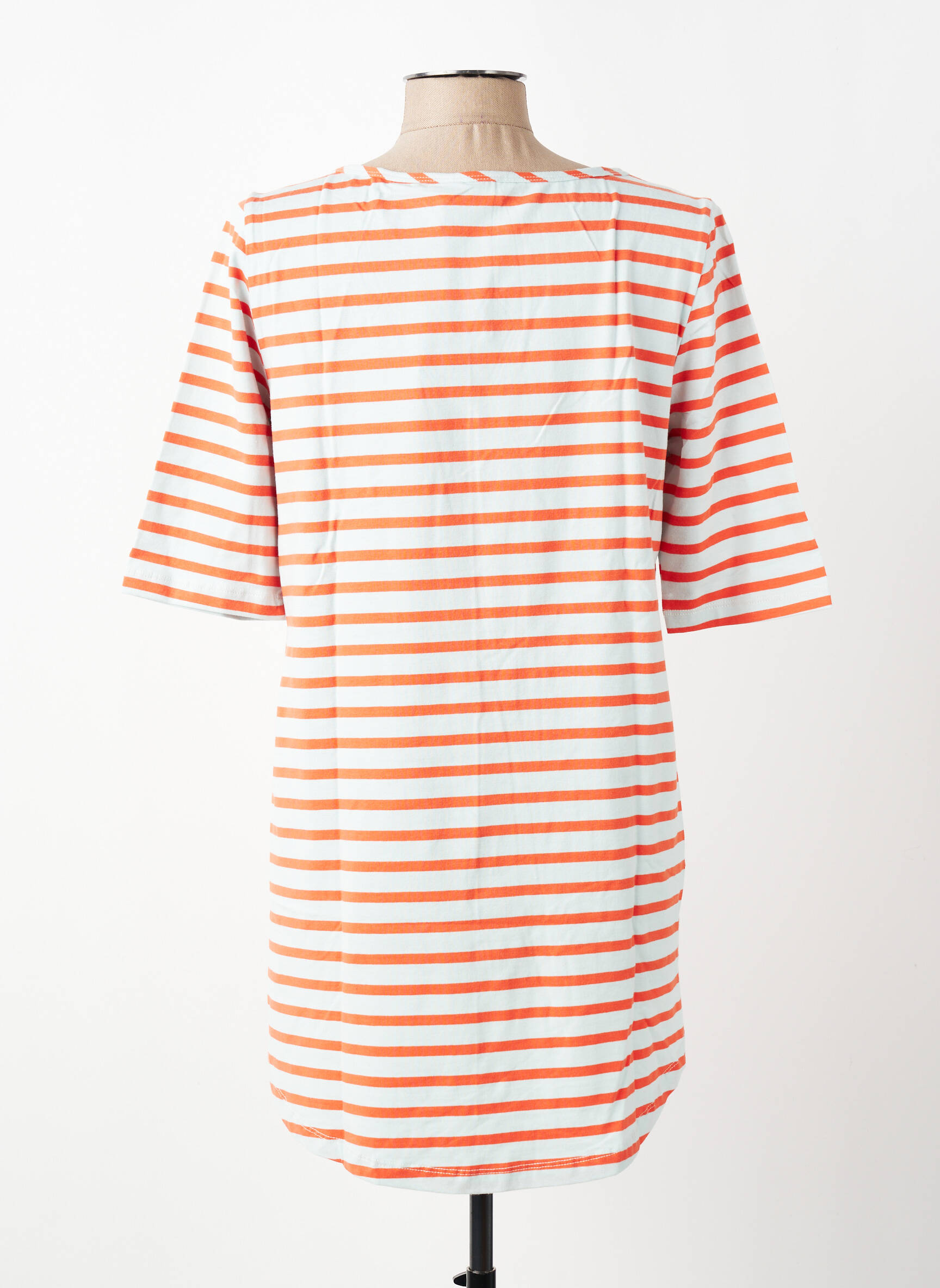 Tunique manches courtes tissage jersey orange LILY & ME femme